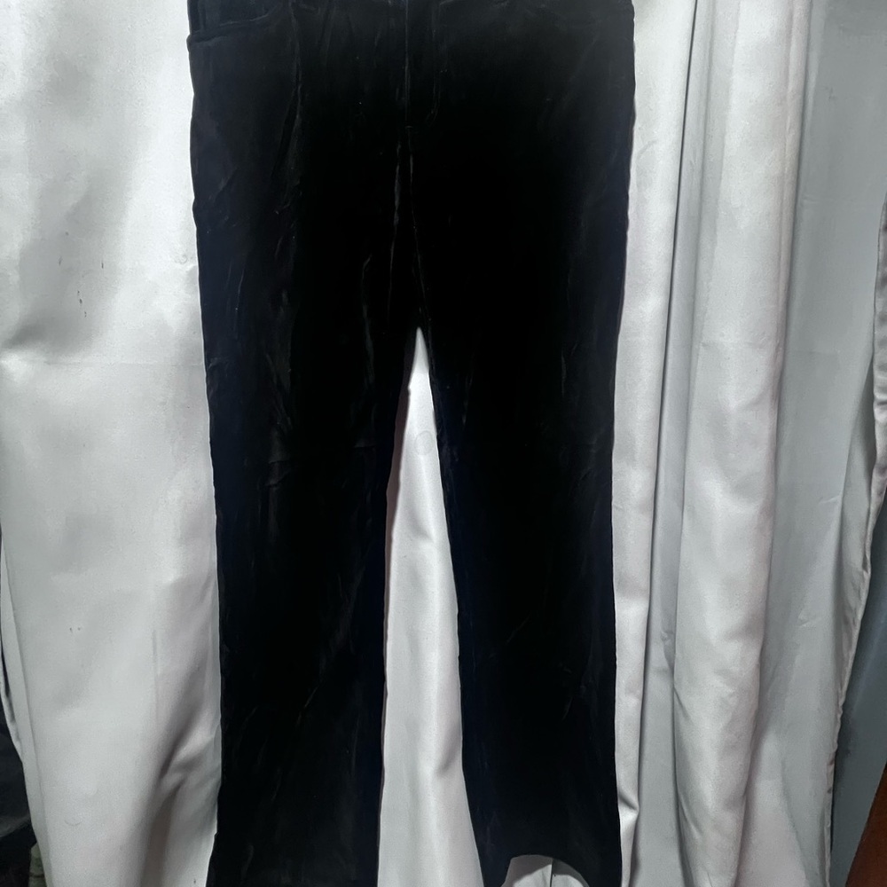 Lauren Ralph Lauren Black Velvet Trousers Size 10 Classic Straight Leg - Picture 2 of 5